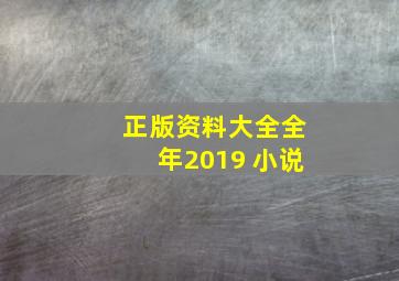 正版资料大全全年2019 小说